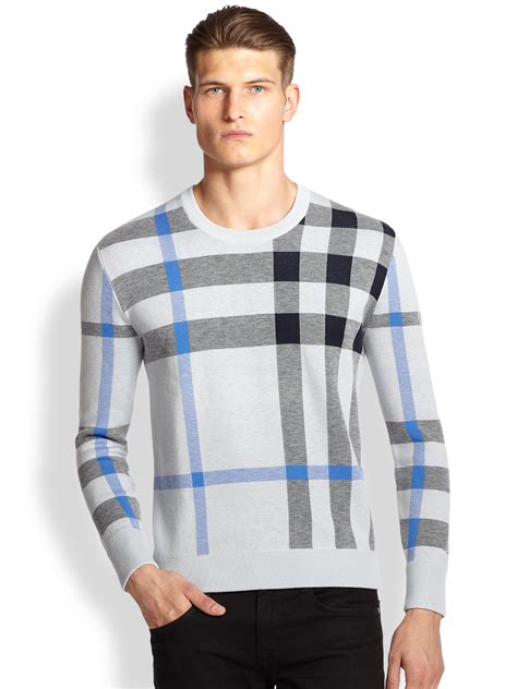 mens burberry check sweater|burberry men's suits sale.